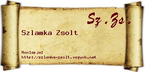 Szlamka Zsolt névjegykártya